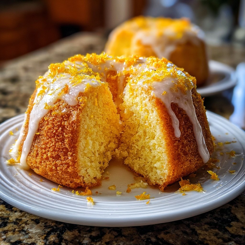 Zitronenkuchen mit Orangenabrieb