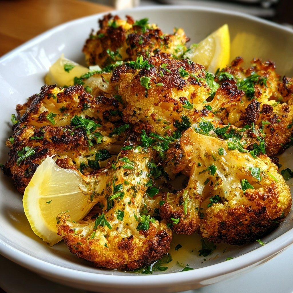 Blumenkohl mit Petersilie und Zitrone