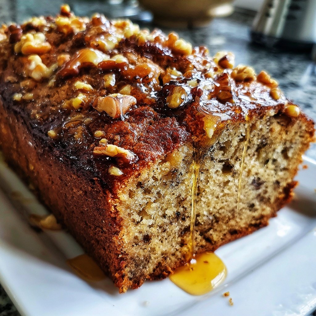 Bananenbrot mit Honig und Walnüssen