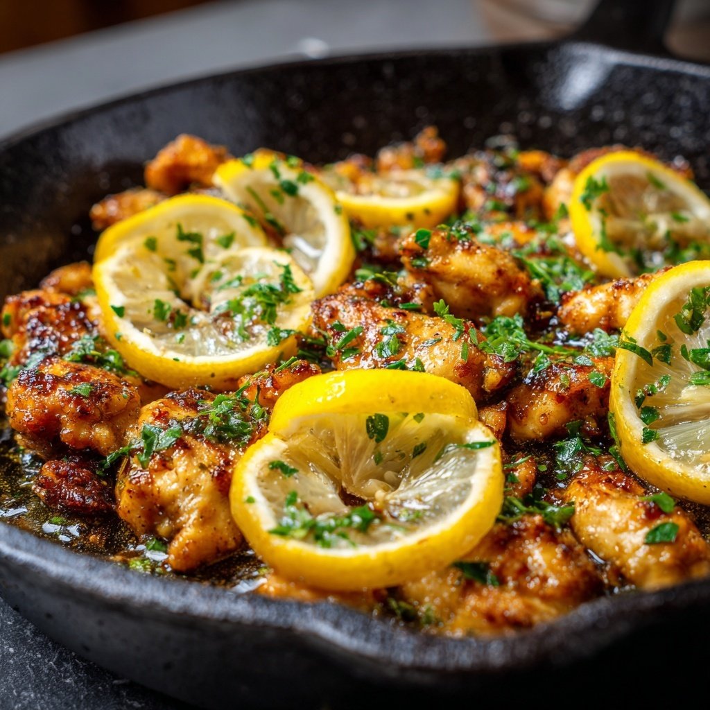 Kalorienarme Hähnchenpfanne Mit Zitronen Kräutern