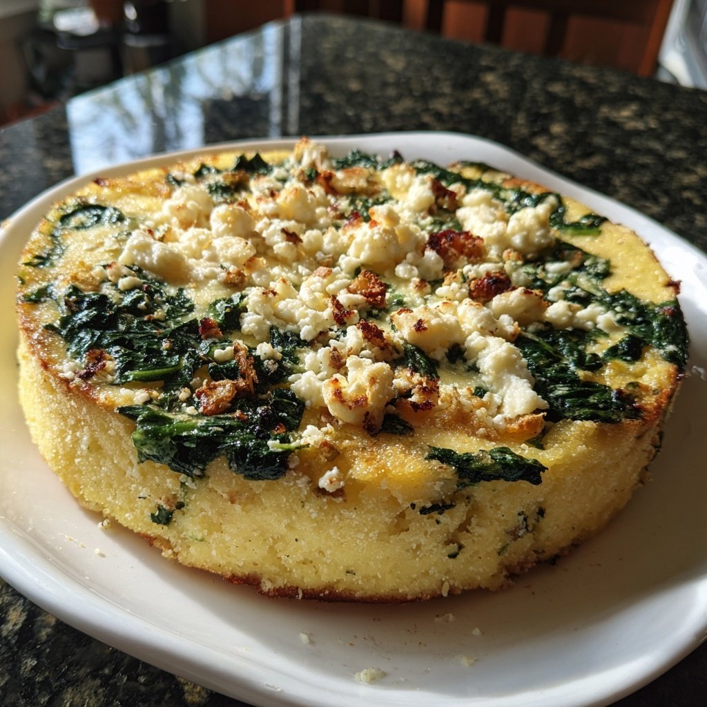 Polenta mit Spinat und Gorgonzola