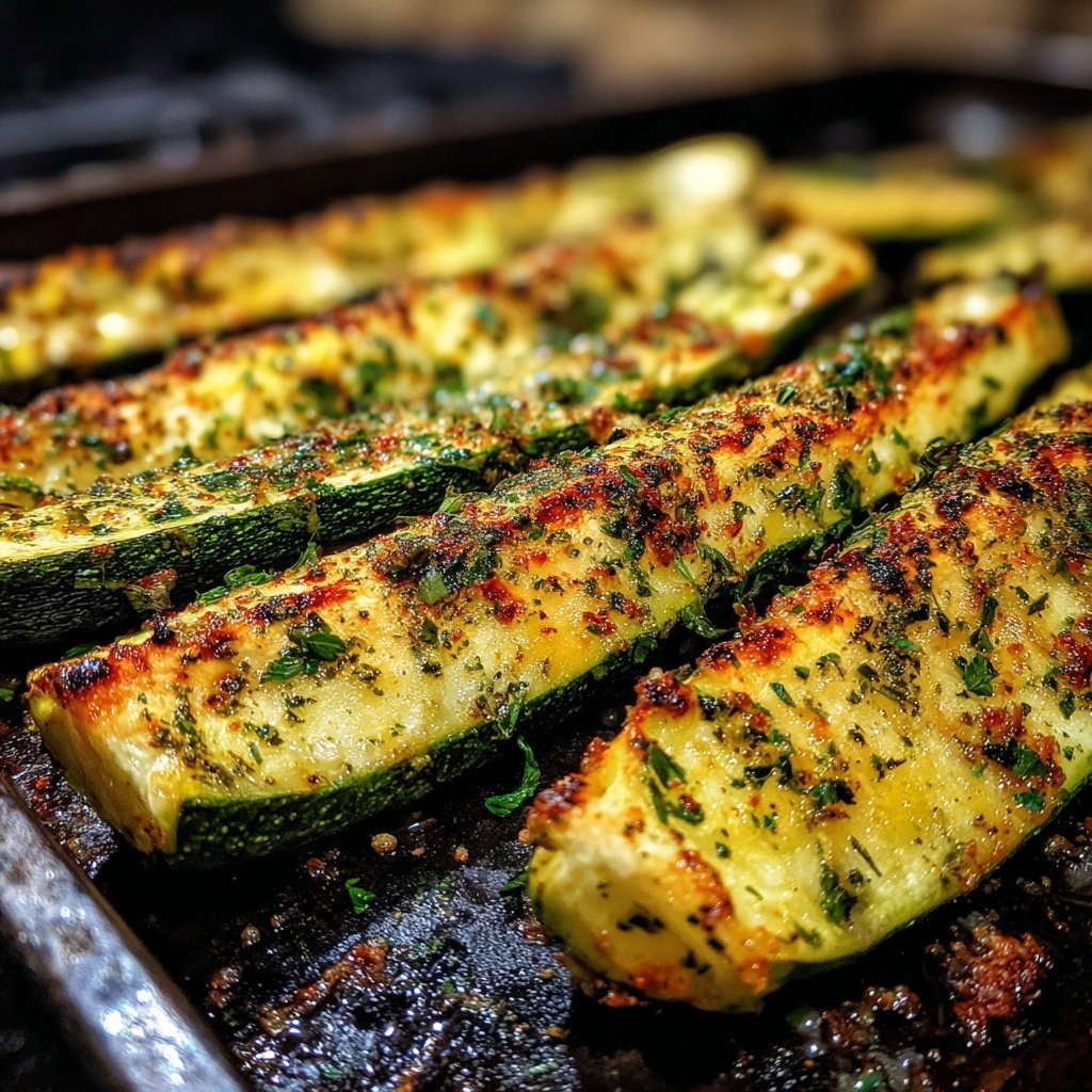 Ofen-geröstete Zucchini mit Kräutern
