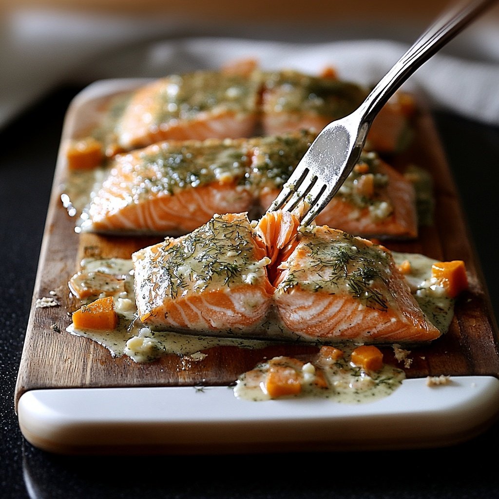 Lachs mit Ofengemüse & Zitronen-Dill-Sauce