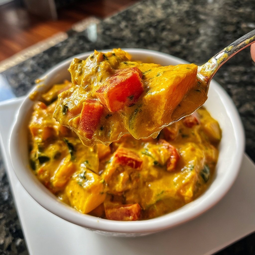 Abendessen mit cremiger Gemüsesauce